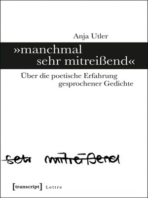 cover image of »manchmal sehr mitreißend«